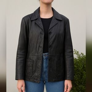 Vintage 90's Black Lambskin Leather Jacket